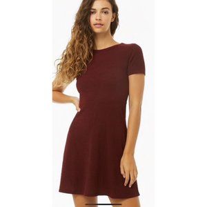 F21 ribbed knit mini dress fit and flare